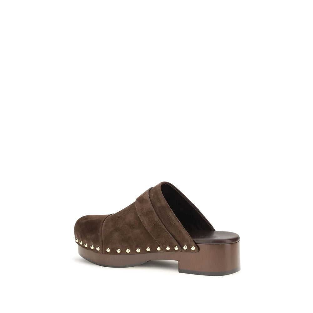Chloé Brown Calf Leather Bos Taurus Clogs | Regal Royce