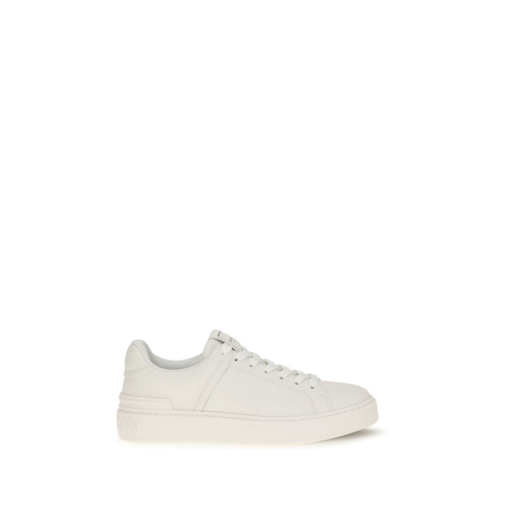 Balmain White Calf Leather Bos Taurus Athletic Sneakers | Regal Royce