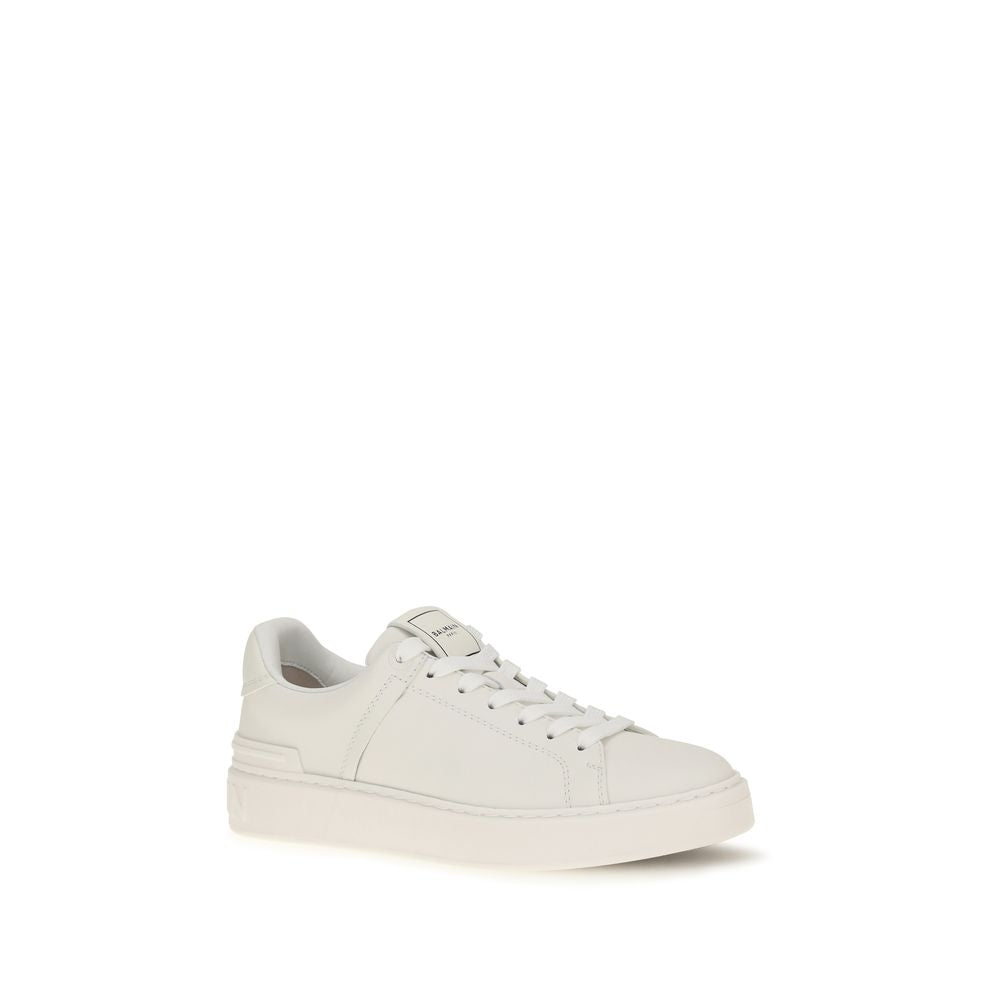 Balmain White Calf Leather Bos Taurus Athletic Sneakers | Regal Royce