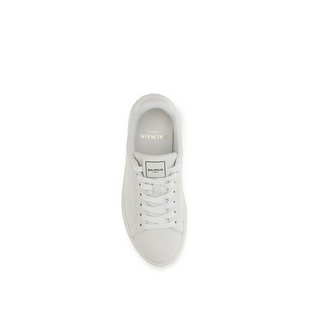 Balmain White Calf Leather Bos Taurus Athletic Sneakers | Regal Royce