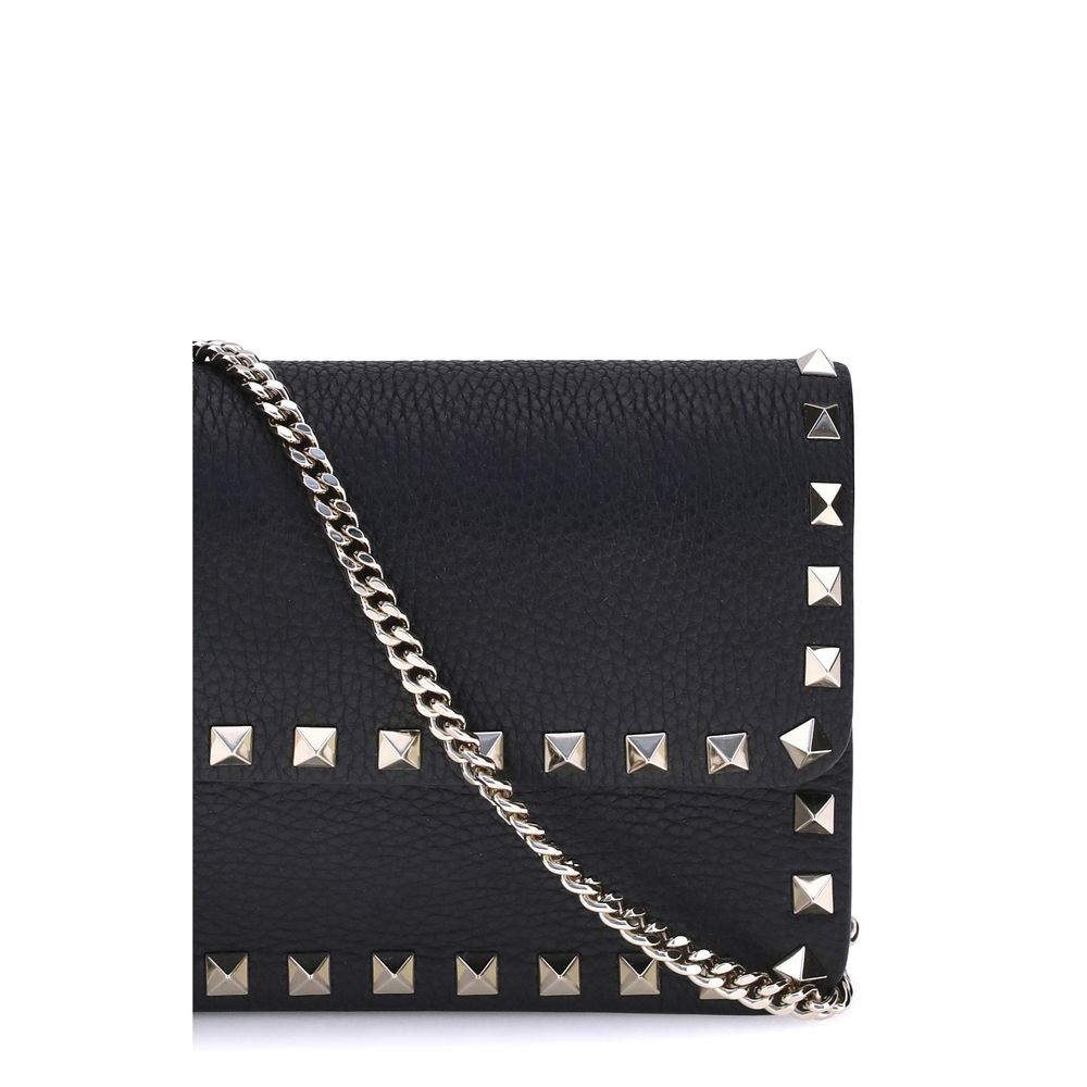 Valentino Garavani Black Calf Leather Bos Taurus Wallet | Regal Royce