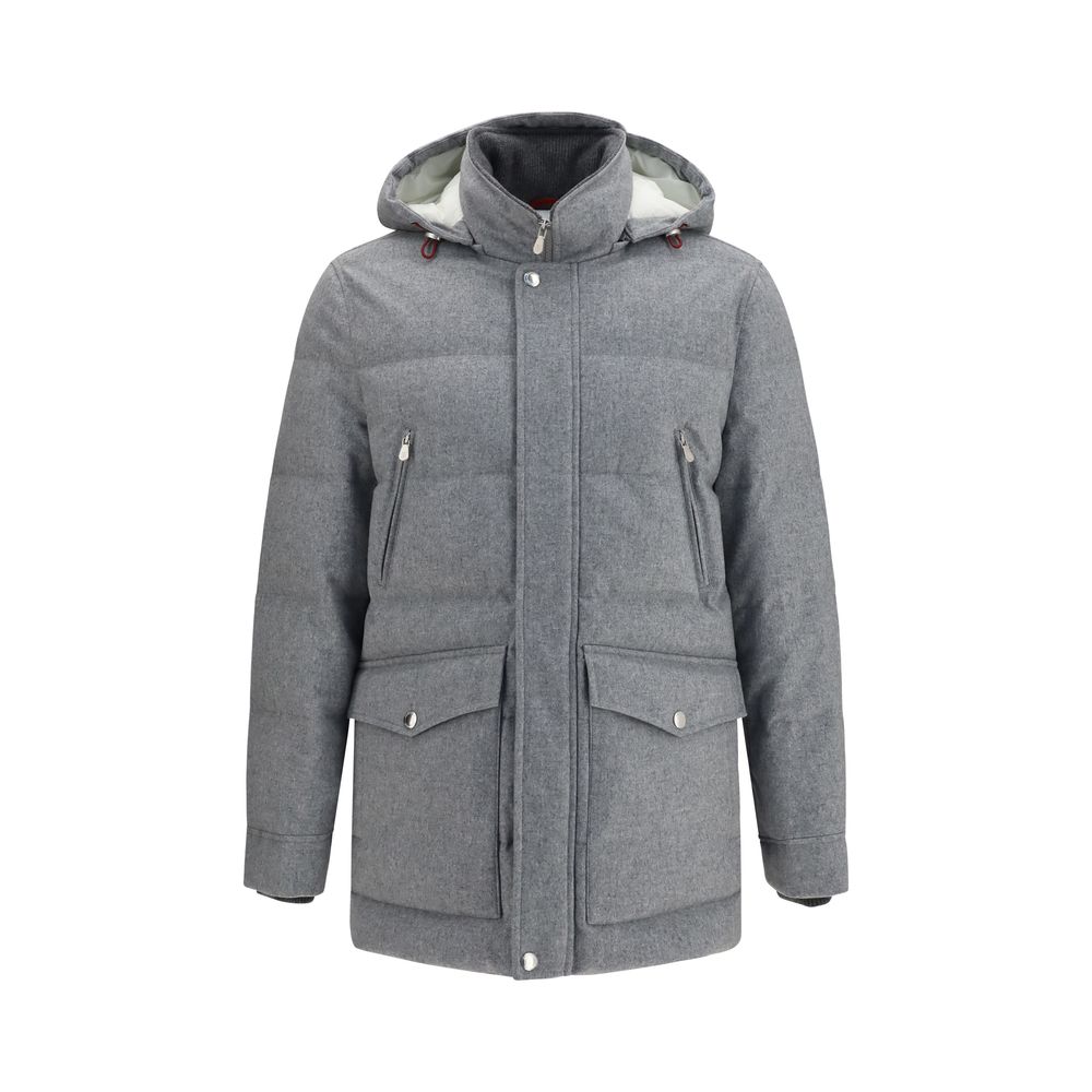 Brunello Cucinelli Gray Cashmere Full-Length Jacket | Regal Royce
