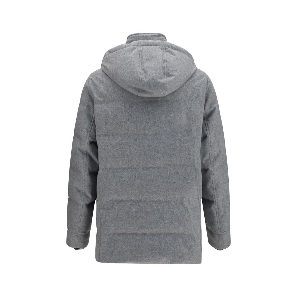 Brunello Cucinelli Gray Cashmere Full-Length Jacket | Regal Royce