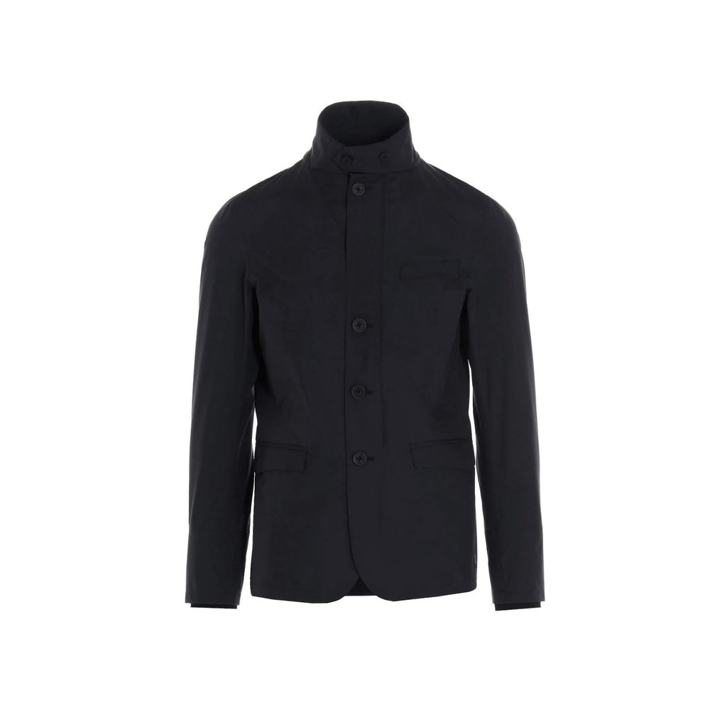 Herno Black Polyester Full-Length Jacket | Regal Royce
