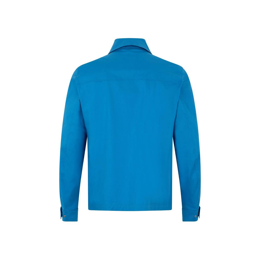 Herno Blue Cotton Full-Length Jacket | Regal Royce