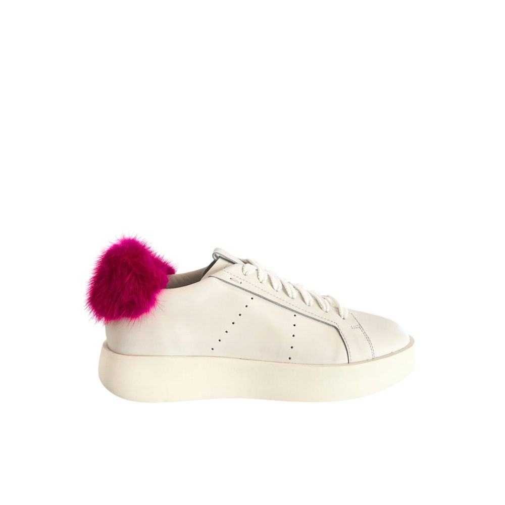 Santoni White Leather Women Sneakers | Regal Royce