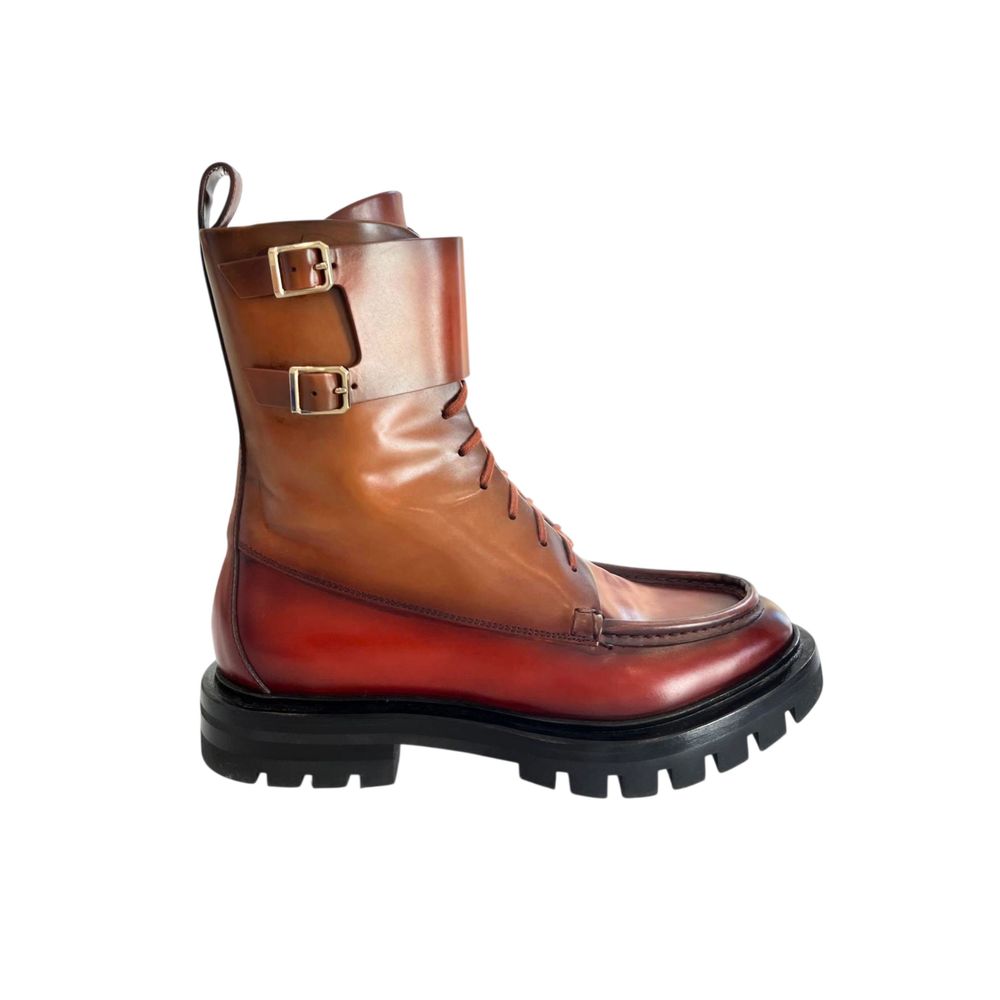 Santoni Red Leather Women Boots | Regal Royce