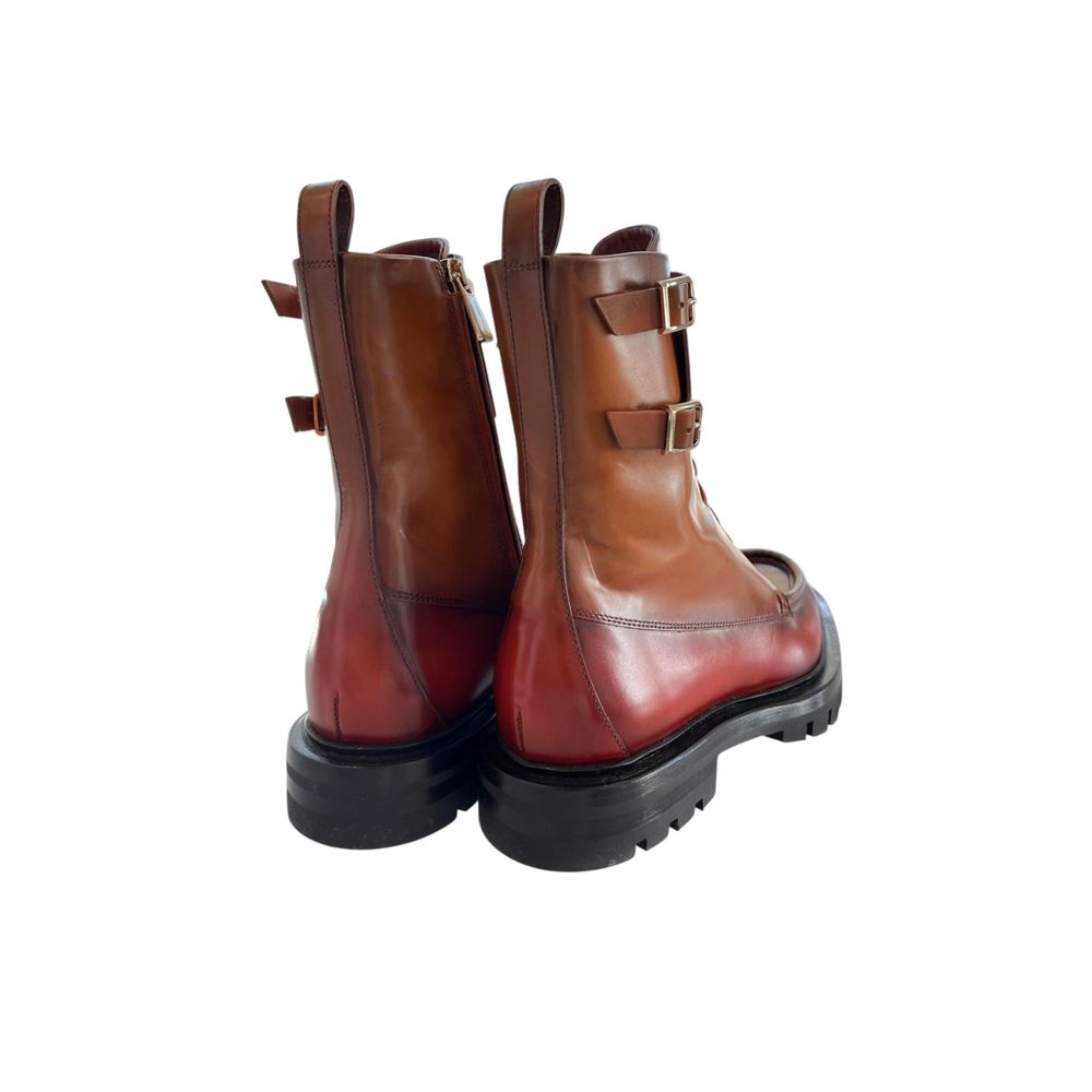 Santoni Red Leather Women Boots | Regal Royce