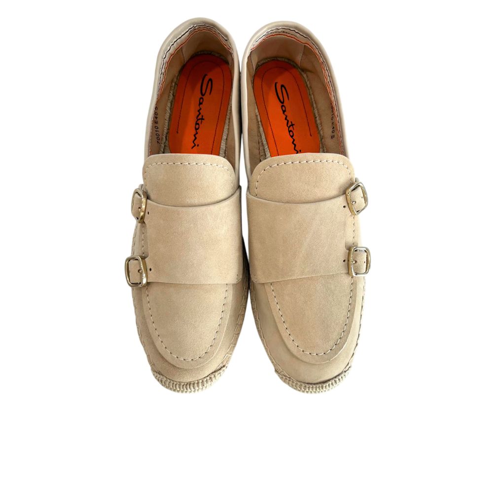 Santoni Beige Leather Women Sandal | Regal Royce