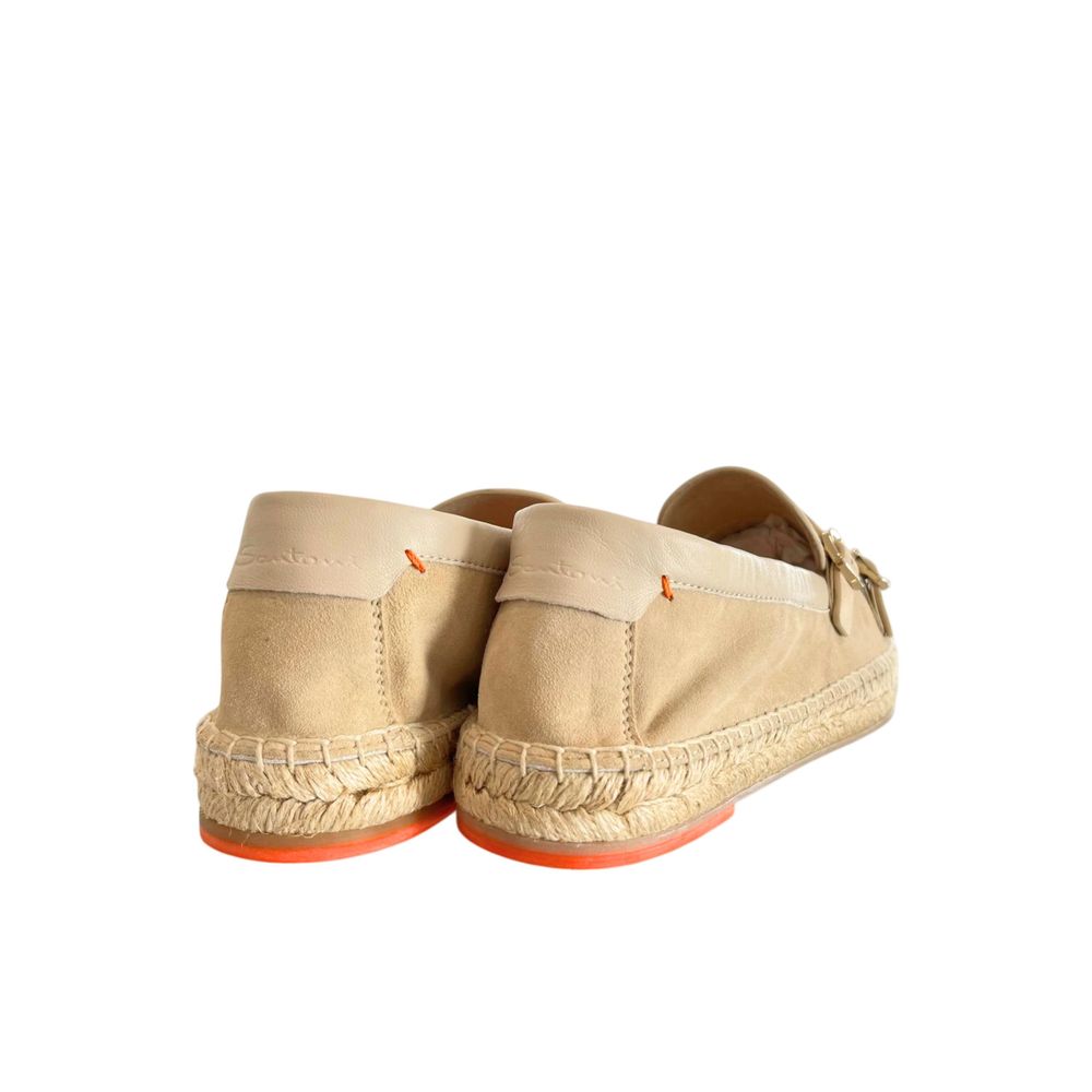 Santoni Beige Leather Women Sandal | Regal Royce