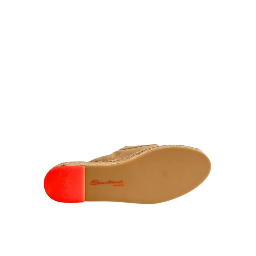 Santoni Beige Leather Women Sandal | Regal Royce