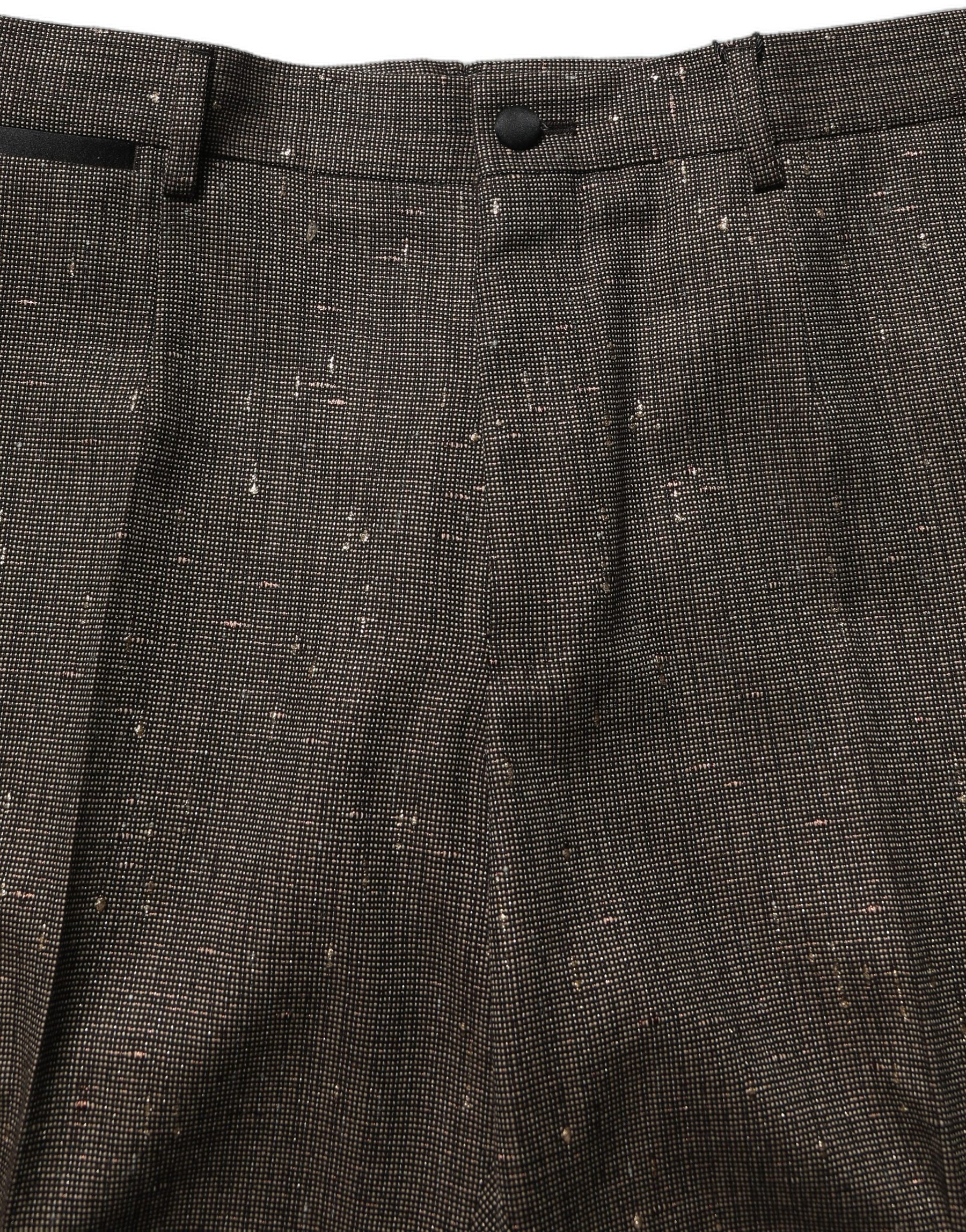 Dolce & Gabbana Dark Brown HighWaist Tapered Trouser Pants | Regal Royce