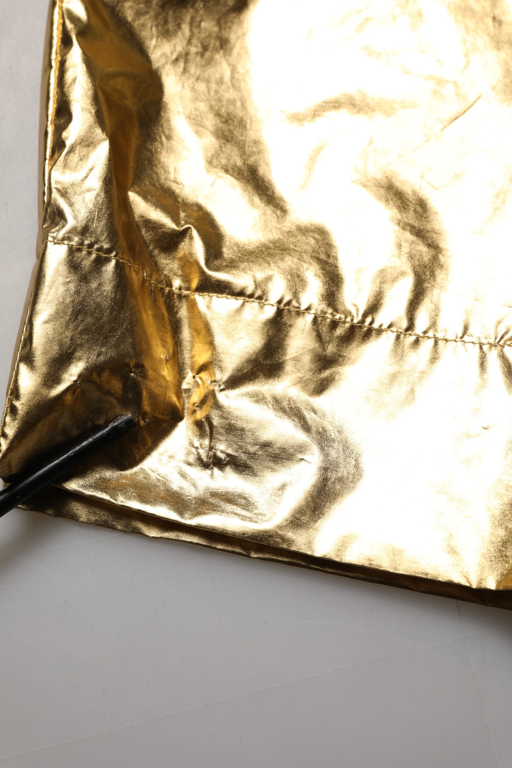 Dolce & Gabbana Metallic Gold High Waist Pleated Tapered Pants | Regal Royce