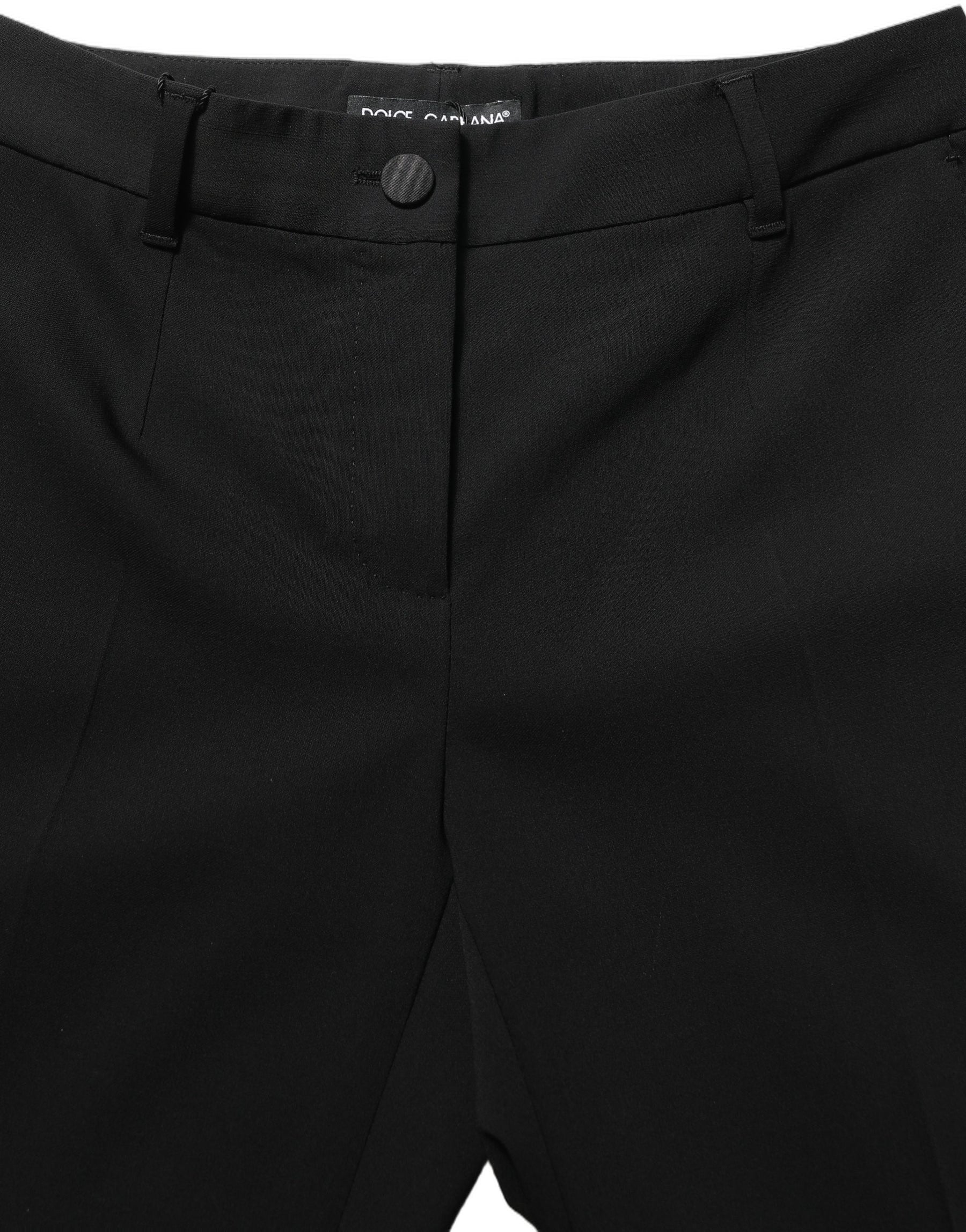 Dolce & Gabbana Black HighWaist Straight Dress Trouser Pants | Regal Royce