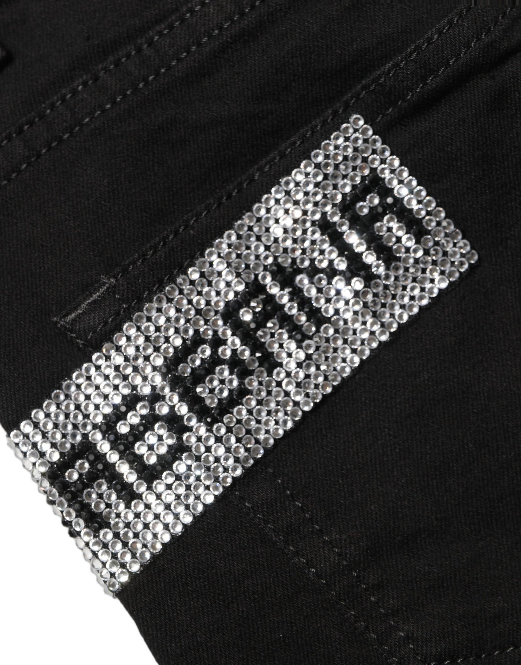 Dolce & Gabbana Black Grace Rhinestone HighWaist Denim Jeans | Regal Royce