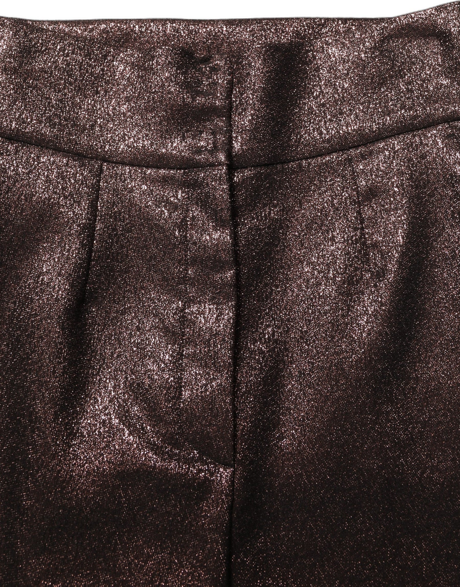 Dolce & Gabbana Metallic Brown High Waist Tapered Leg Pants | Regal Royce