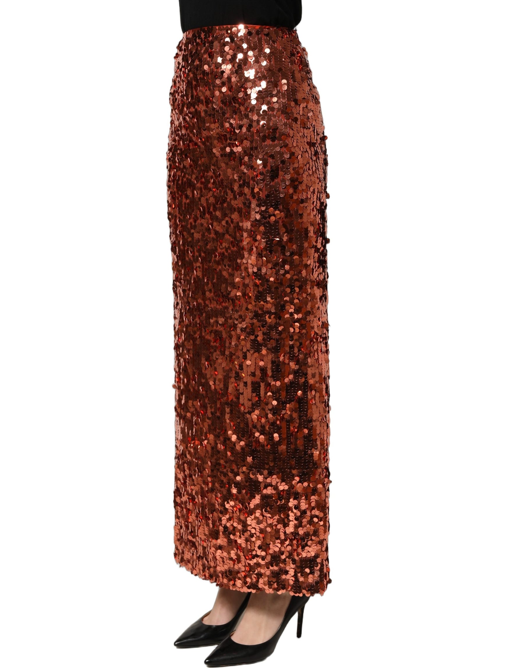 Dolce & Gabbana Bronze Sequin HighWaist PencilCut Midi Skirt | Regal Royce