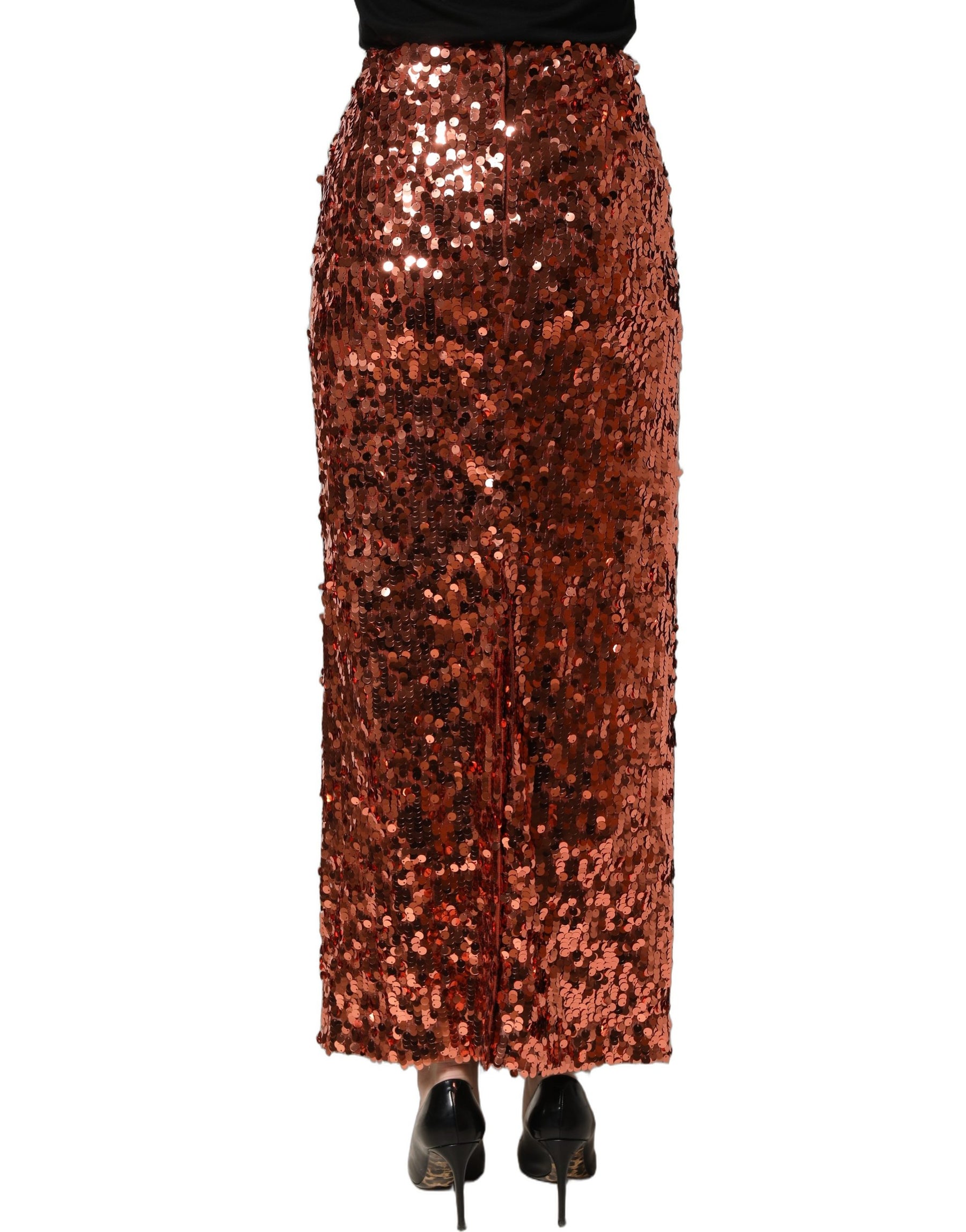 Dolce & Gabbana Bronze Sequin HighWaist PencilCut Midi Skirt | Regal Royce