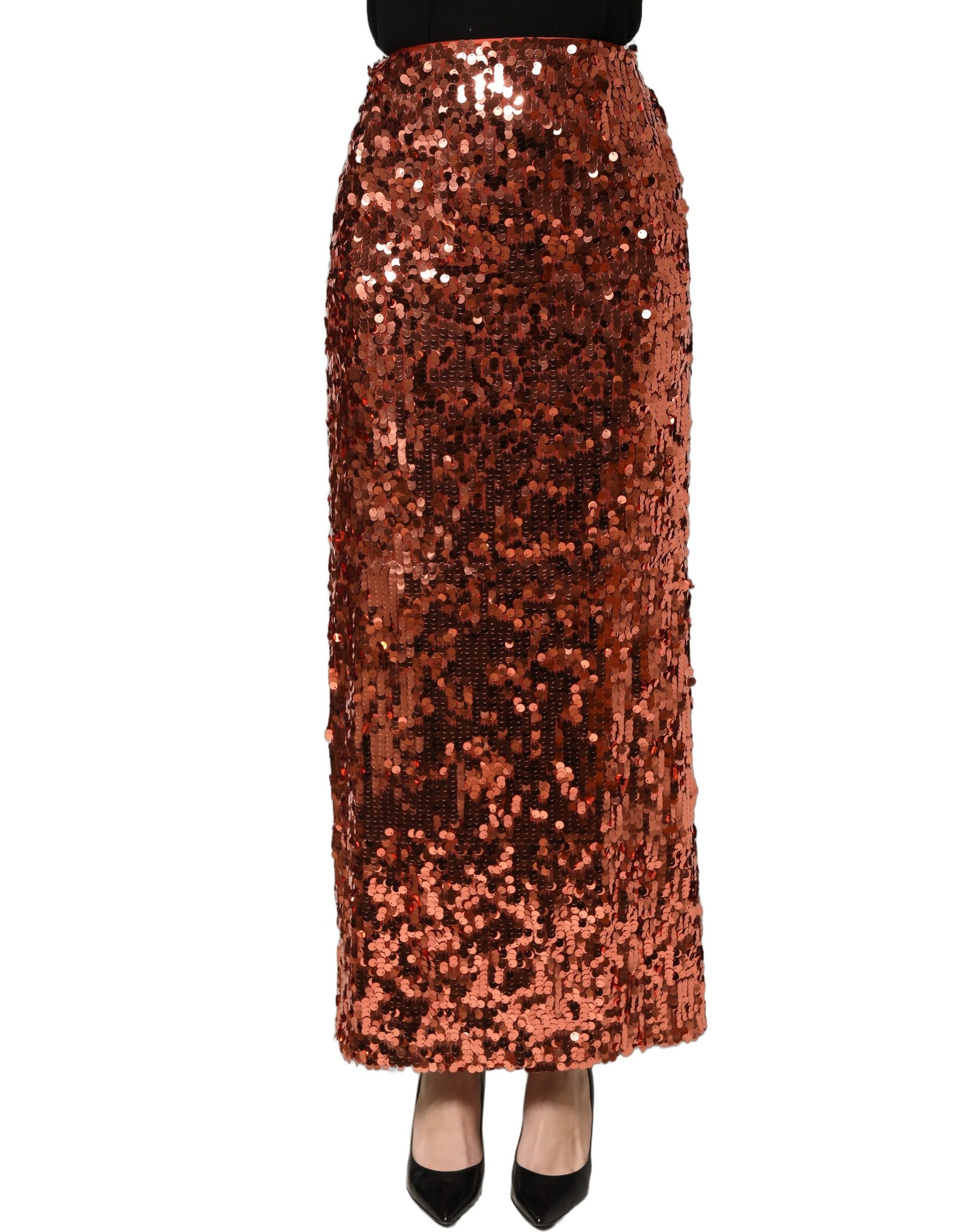 Dolce & Gabbana Bronze Sequin HighWaist PencilCut Midi Skirt | Regal Royce