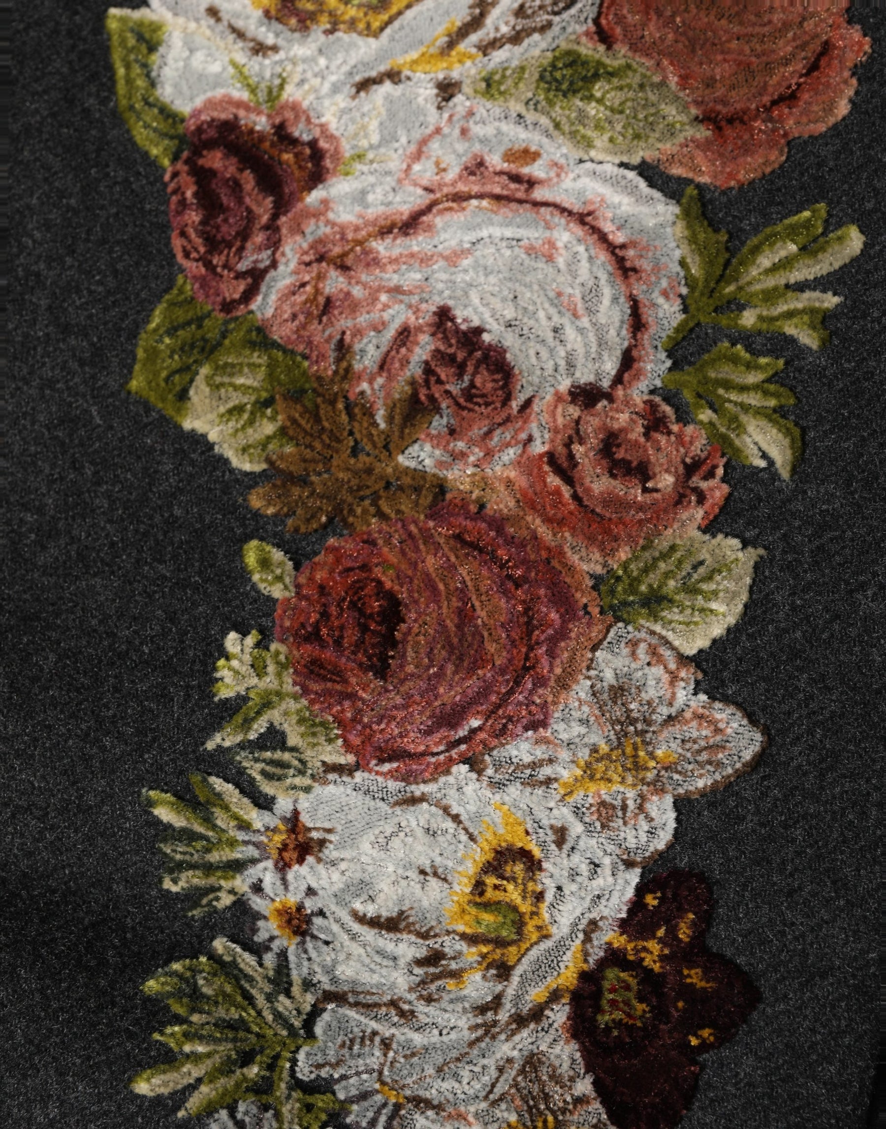 Dolce & Gabbana Black Floral Macramé High Waist A-line Skirt | Regal Royce