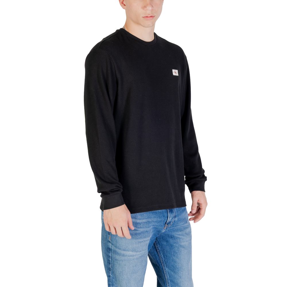 Calvin Klein Jeans Black Cotton Long Sleeve T-Shirt | Regal Royce
