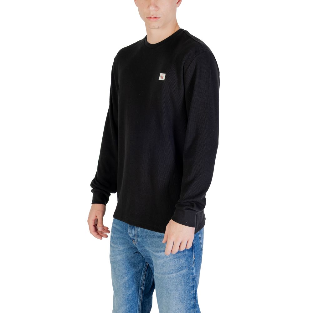 Calvin Klein Jeans Black Cotton Long Sleeve T-Shirt | Regal Royce