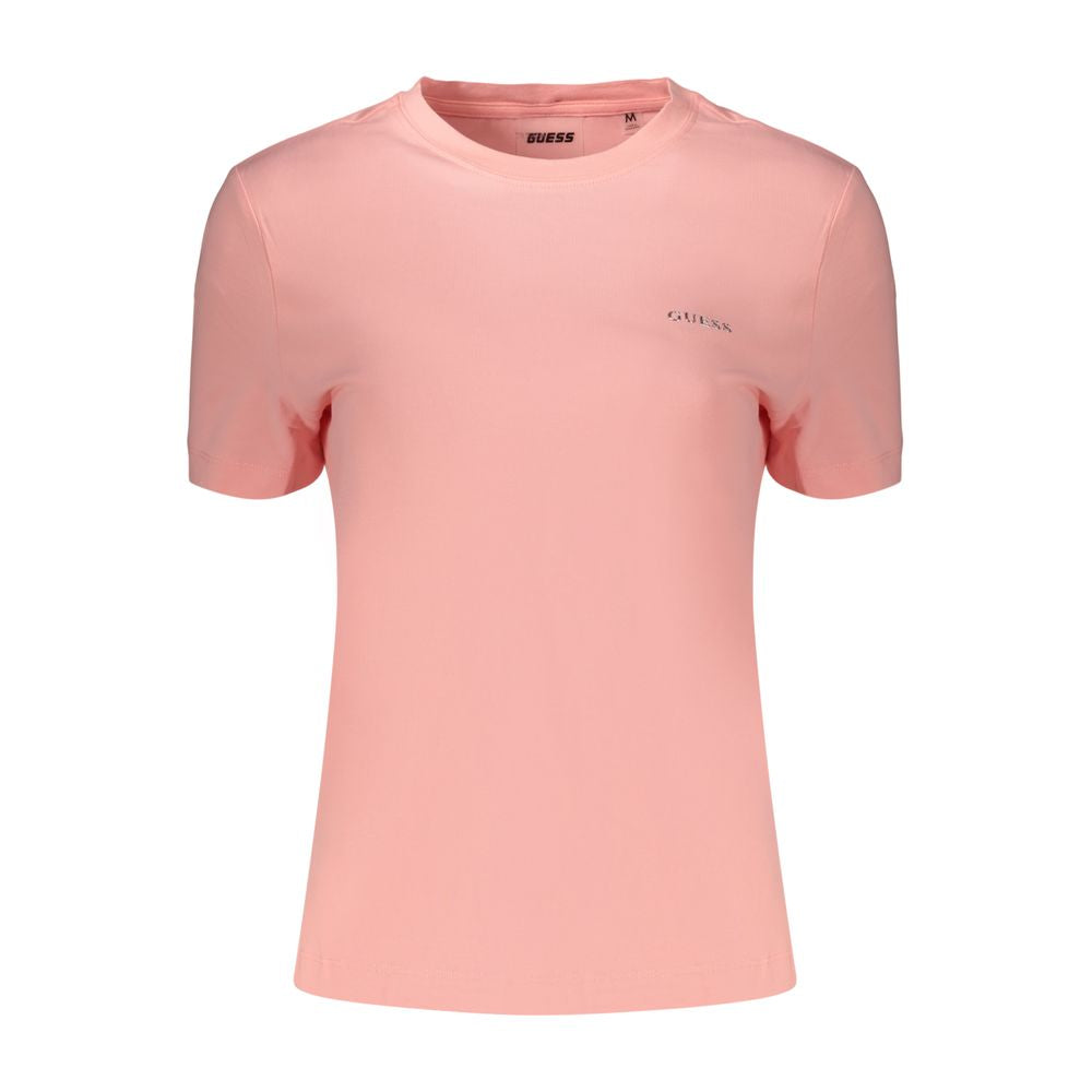 Guess Jeans Pink Cotton Women's T-Shirt | Regal Royce