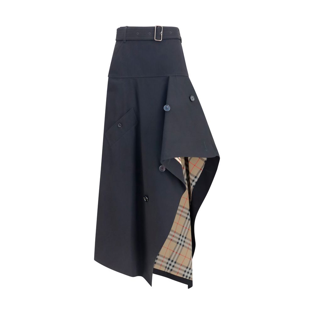 Burberry Black Cotton Long Skirt | Regal Royce