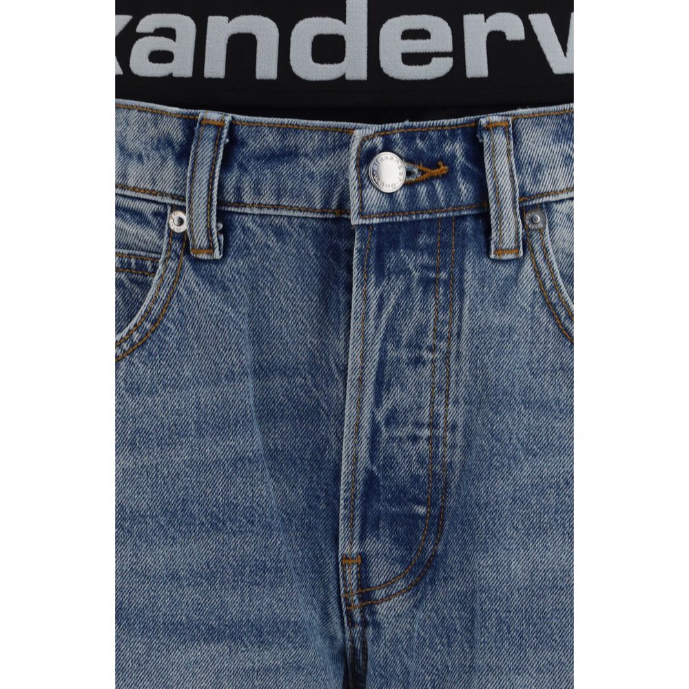 Alexander Wang Blue Cotton Relaxed Fit Jeans | Regal Royce