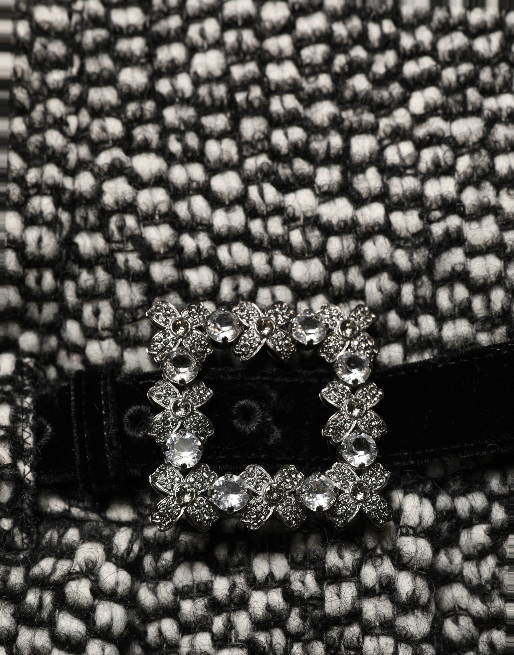 Dolce & Gabbana Black White Tweed High Waist Pleated Skirt | Regal Royce