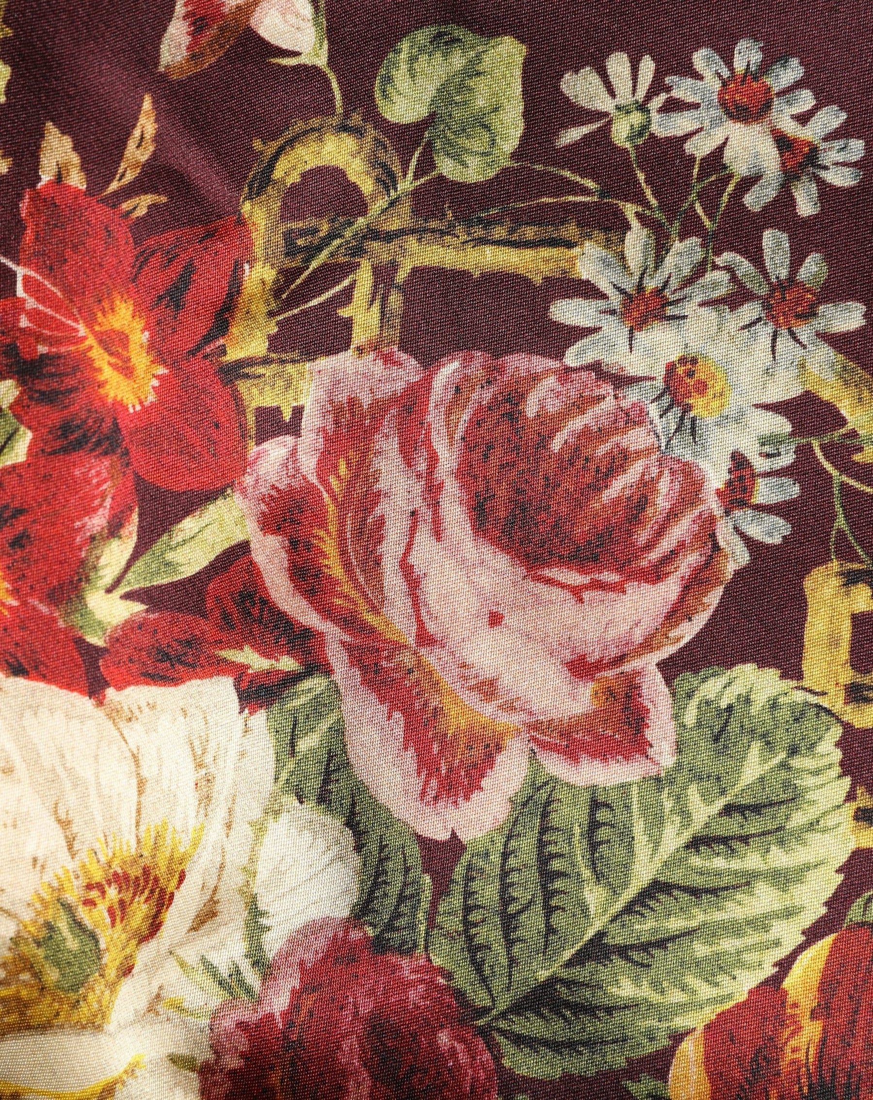Dolce & Gabbana Burgundy Floral HighWaist A-line Mini Skirt | Regal Royce