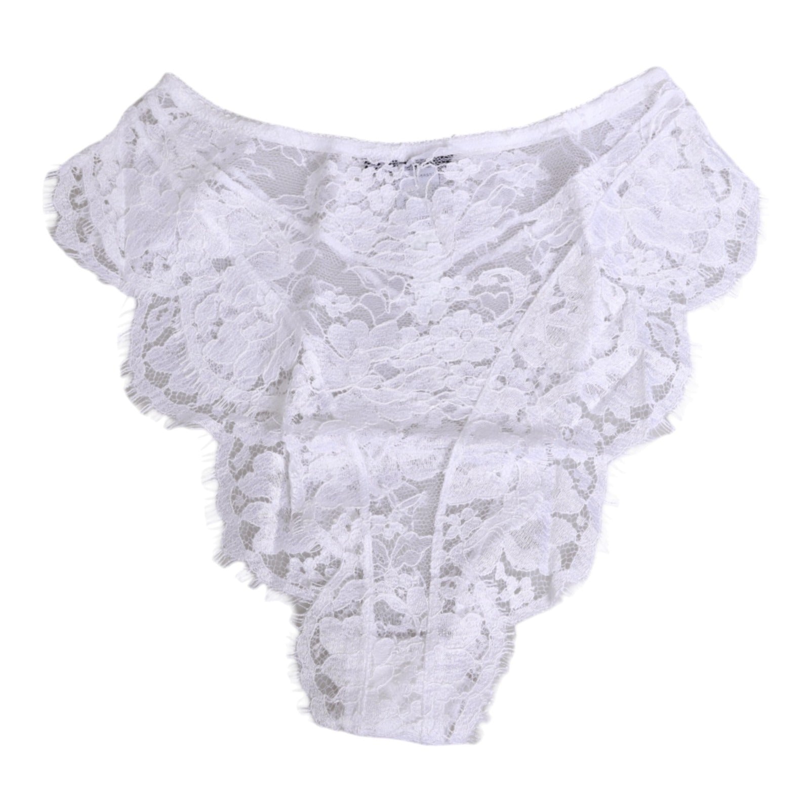 Dolce & Gabbana White Floral Lace Low Rise Panty Underwear | Regal Royce