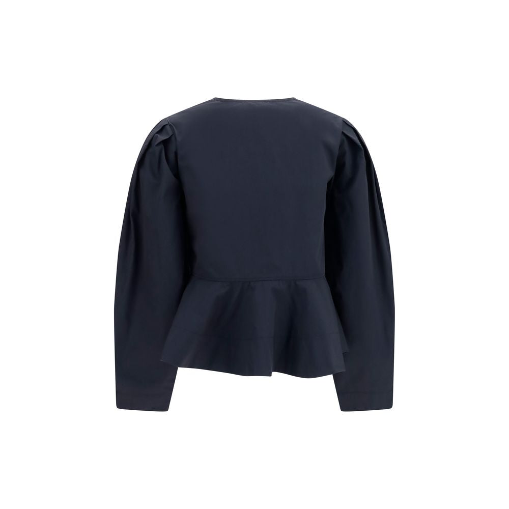 Ganni Black Cotton Blouse | Regal Royce