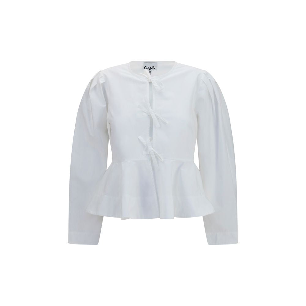 Ganni White Cotton Blouse | Regal Royce