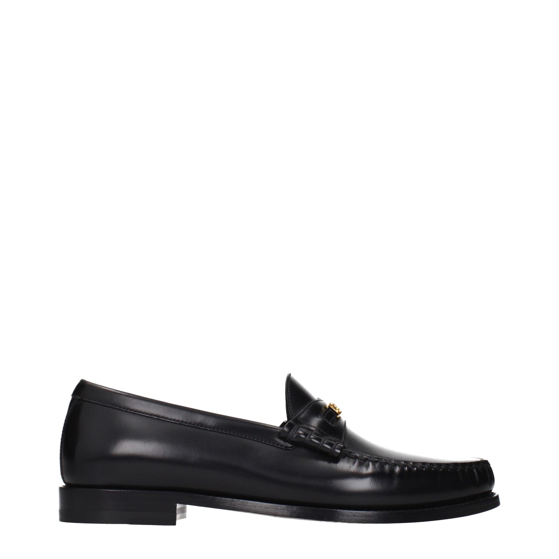 Celine Black Leather Slip-On Loafers | Regal Royce