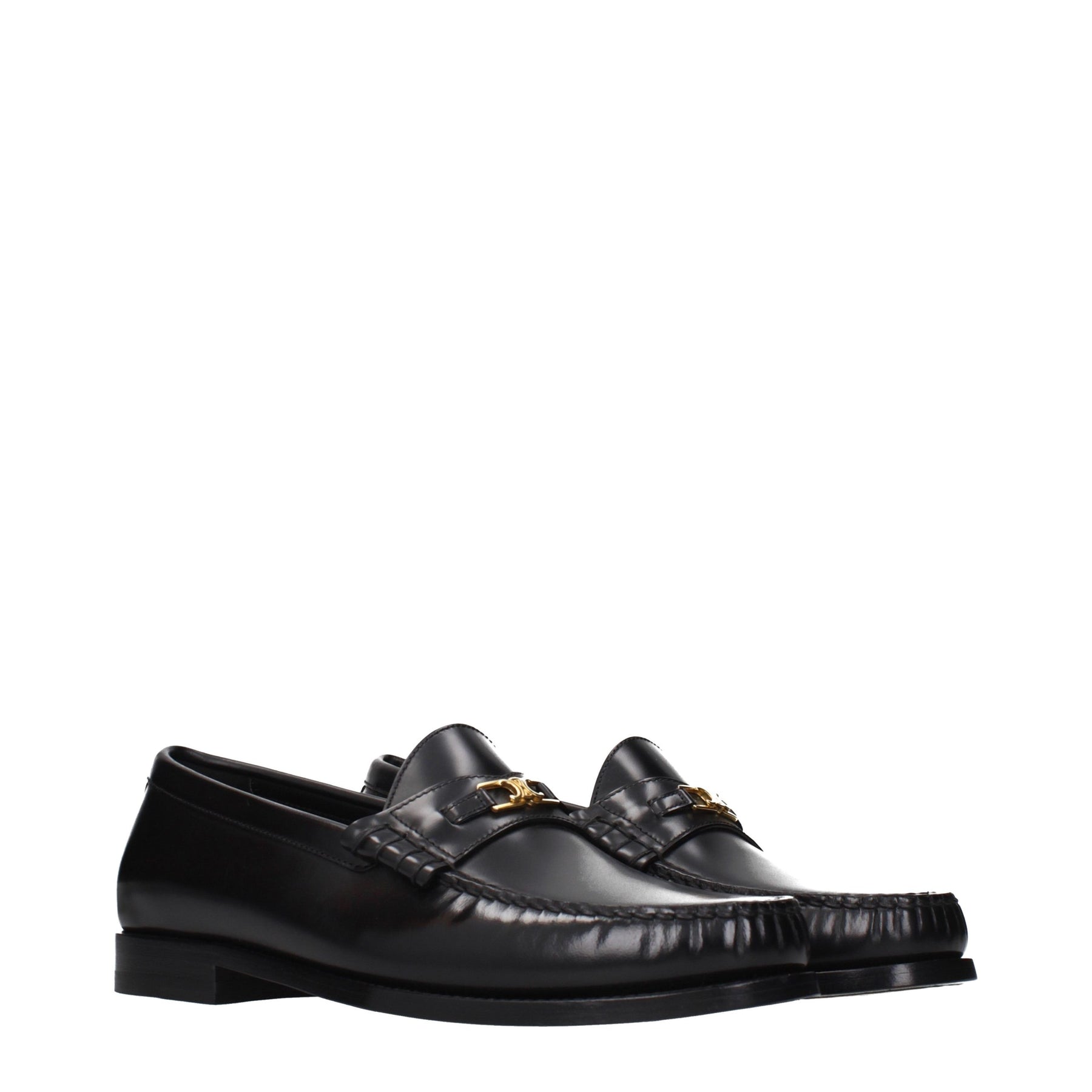 Celine Black Leather Slip-On Loafers | Regal Royce
