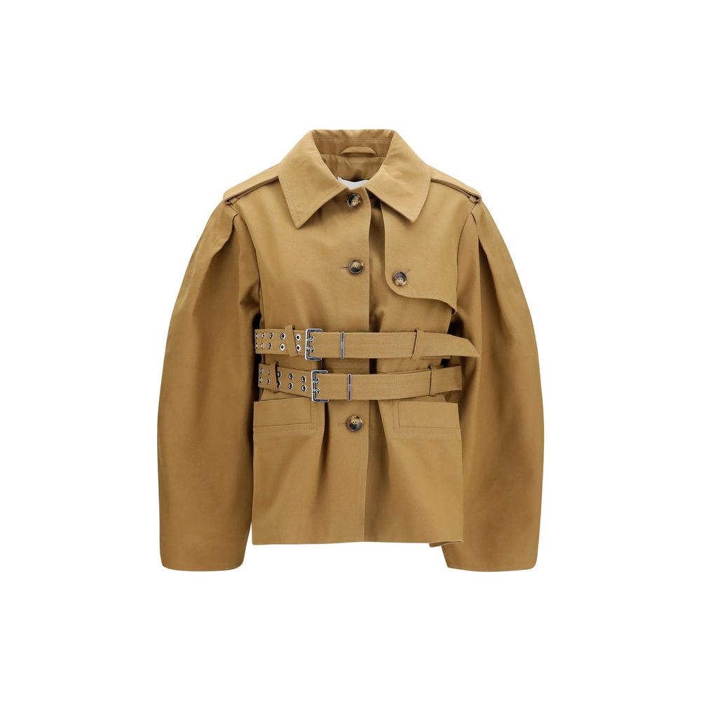 Ganni Beige Cotton Full-Length Jacket | Regal Royce