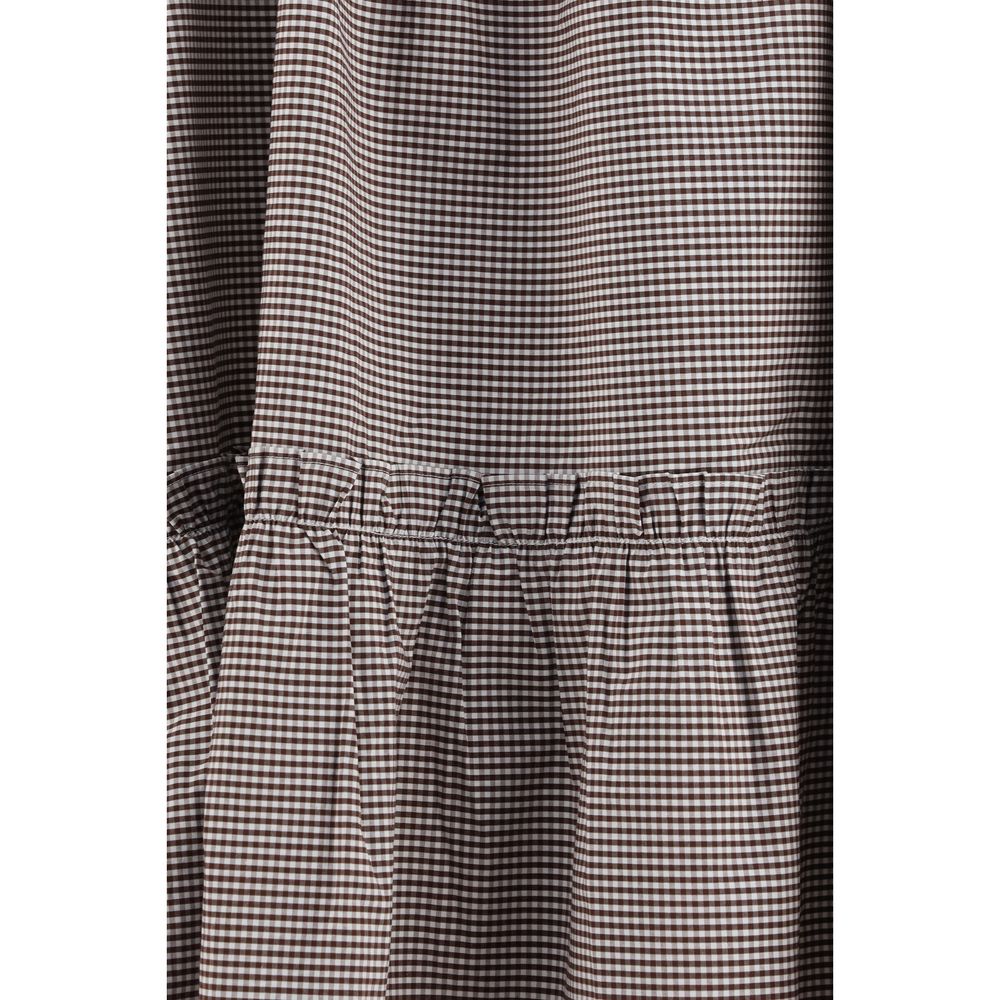 Ganni Brown Cotton Midi Skirt | Regal Royce