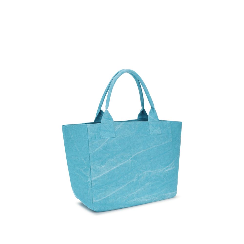 Ganni Blue Recycled Cotton Shoulder Bag | Regal Royce