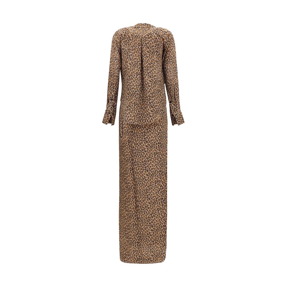SA SU PHI Beige Silk Long Dress | Regal Royce