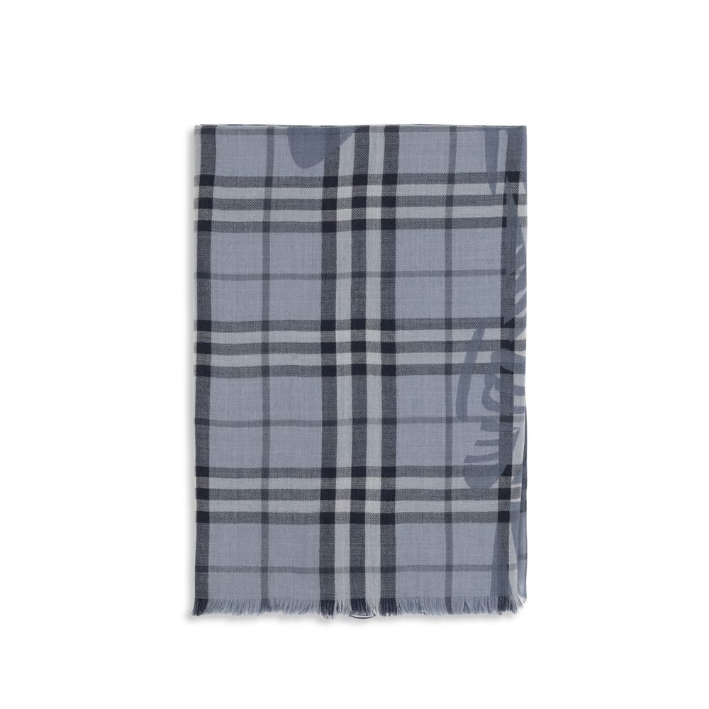 Burberry Blue Wool Oves Aries Foulard | Regal Royce