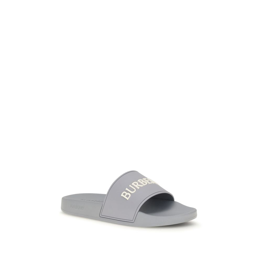 Burberry Gray Rubber Slides | Regal Royce