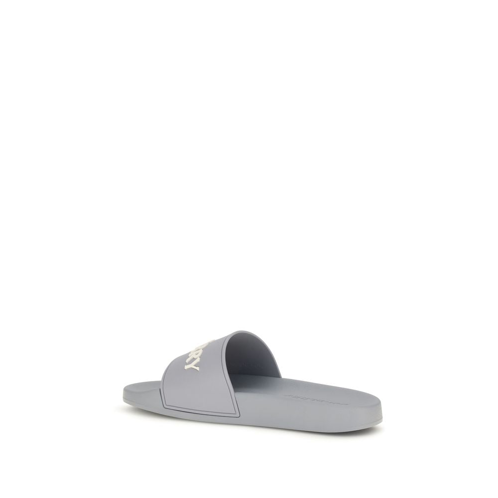 Burberry Gray Rubber Slides | Regal Royce