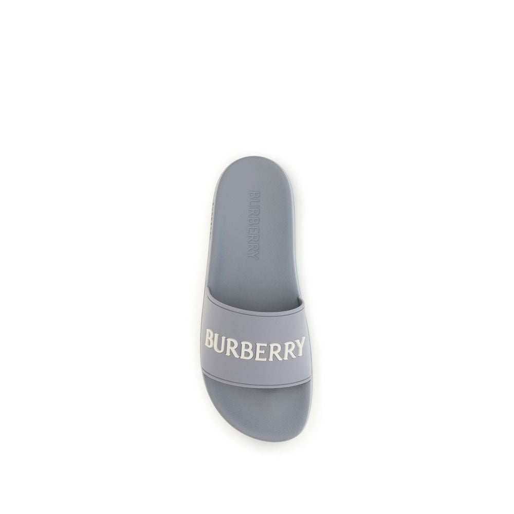 Burberry Gray Rubber Slides | Regal Royce
