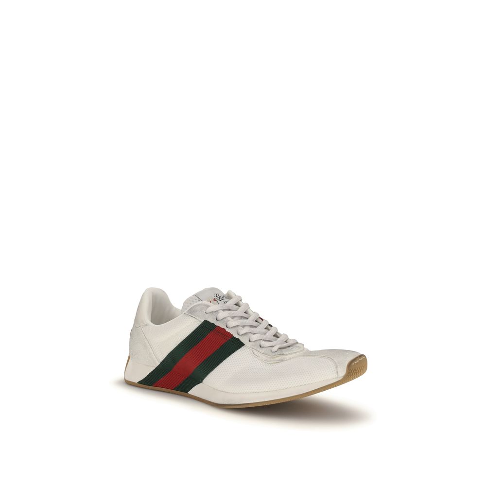 Gucci White Polyester Athletic Sneakers | Regal Royce