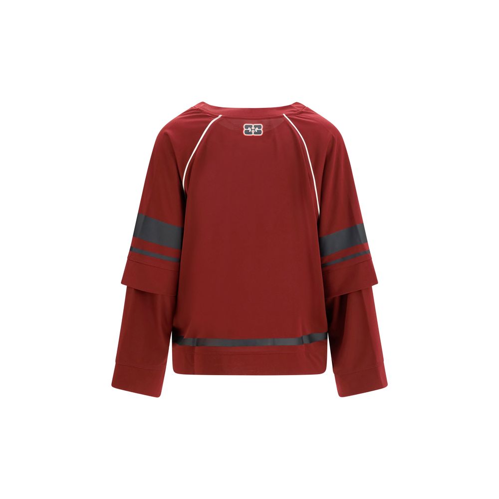 Ganni Bordeaux Polyester Sweatshirt | Regal Royce