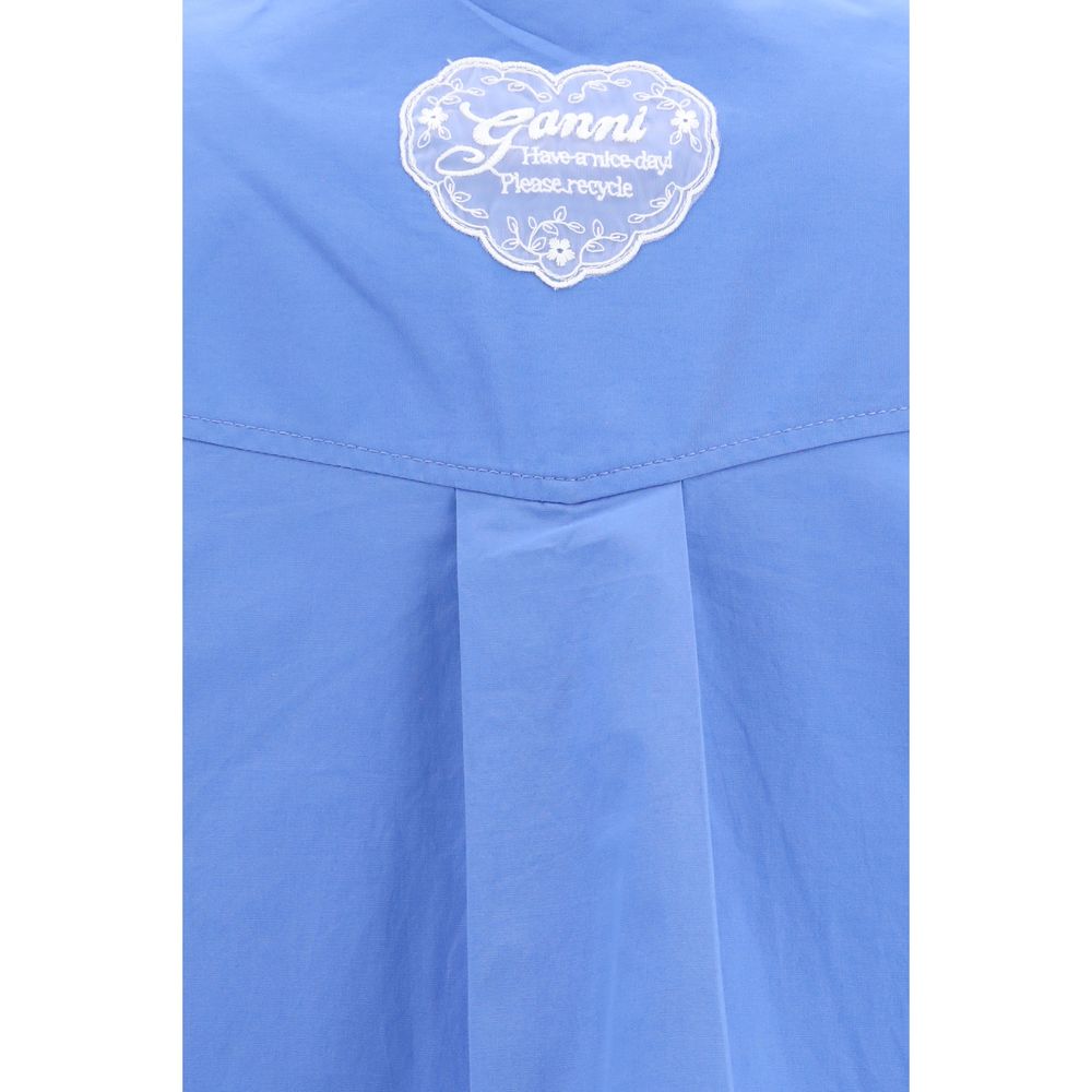 Ganni Blue Cotton Pattern Shirt | Regal Royce