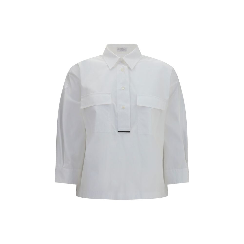 Brunello Cucinelli White Cotton Dress Shirt | Regal Royce
