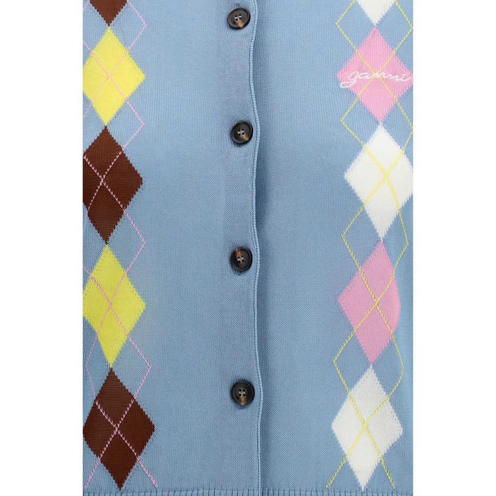 Ganni Blue Cotton Cardigan | Regal Royce