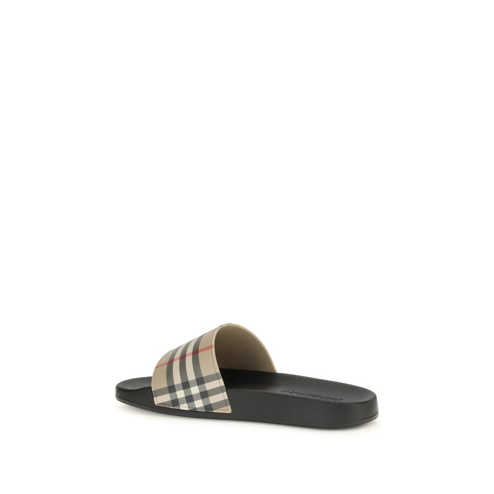 Burberry Black Rubber Slides | Regal Royce